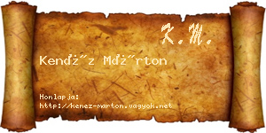 Kenéz Márton névjegykártya
