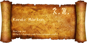 Kenéz Márton névjegykártya