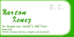 marton kenez business card